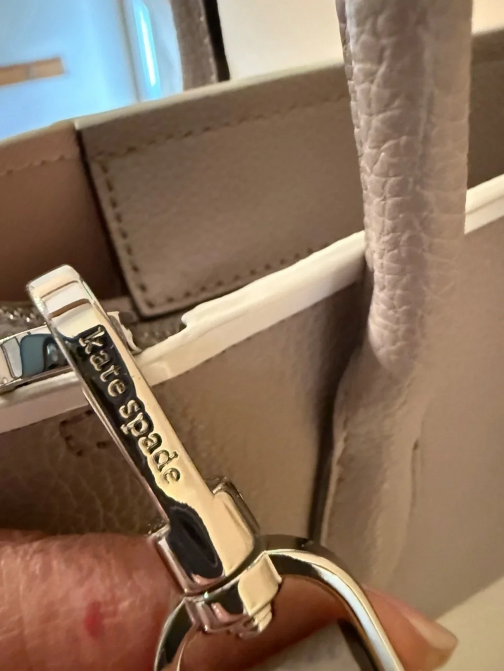 Kate Spade Eva Top Zip Satchel Soft Grey EUC - Picture 10 of 17